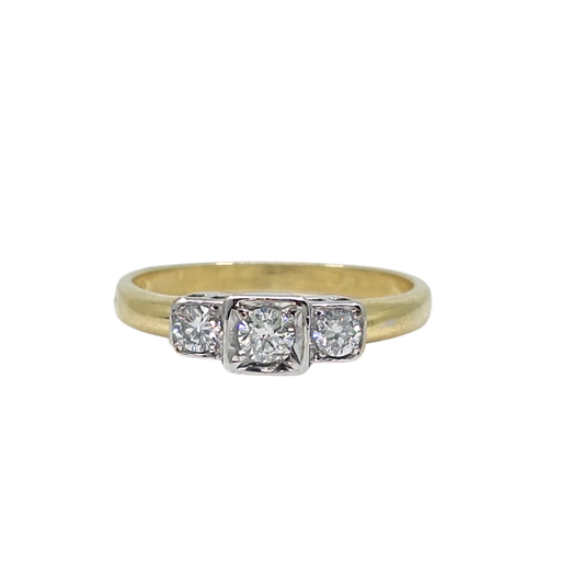 18ct Yellow Gold Three Stone Diamond Ring 0.33ct