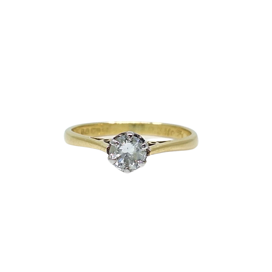 18ct Yellow Gold Diamond Solitaire Ring 0.50ct