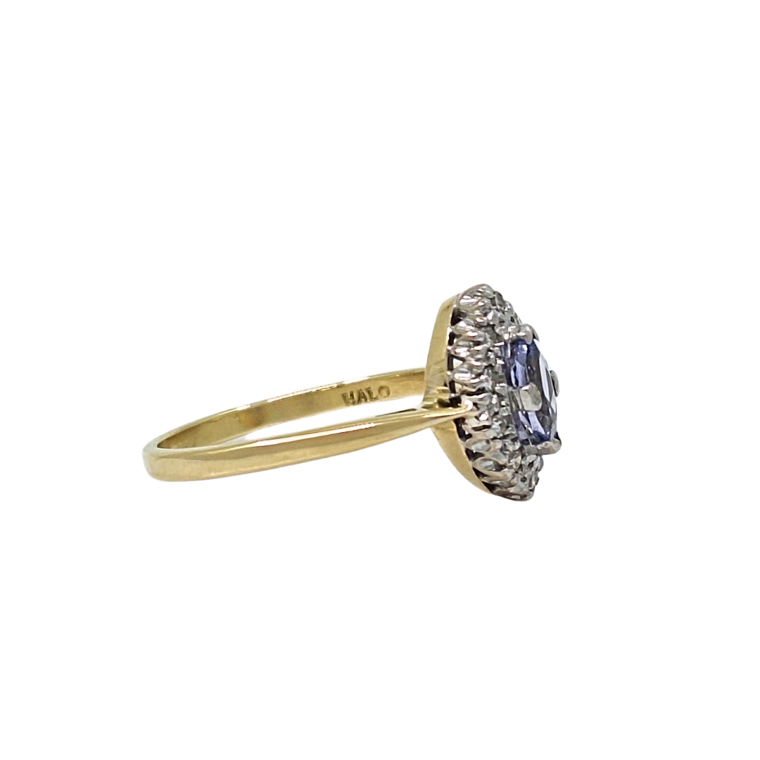 18ct Yellow Gold Tanzanite & Diamond Ring