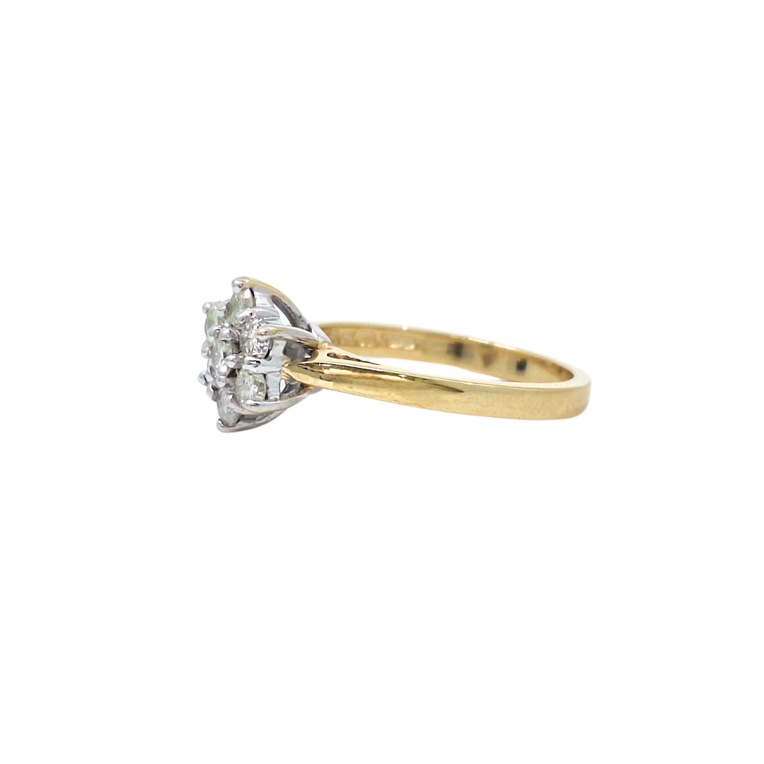 18ct Yellow Gold Diamond Cluster Ring 0.50ct