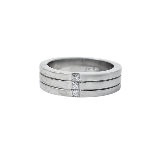18ct White Gold Diamond Set Wedding Band 0.10ct