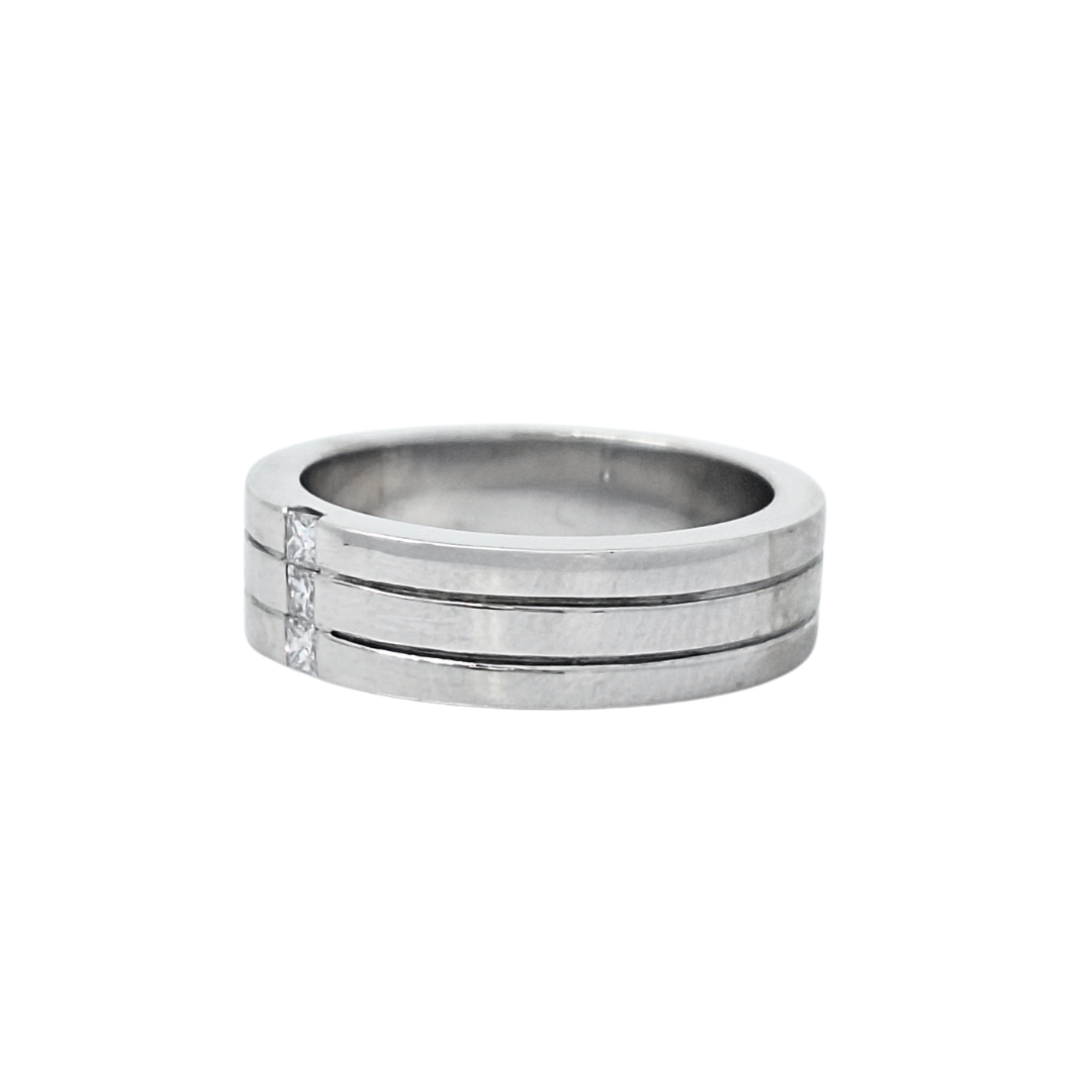 18ct White Gold Diamond Set Wedding Band 0.10ct