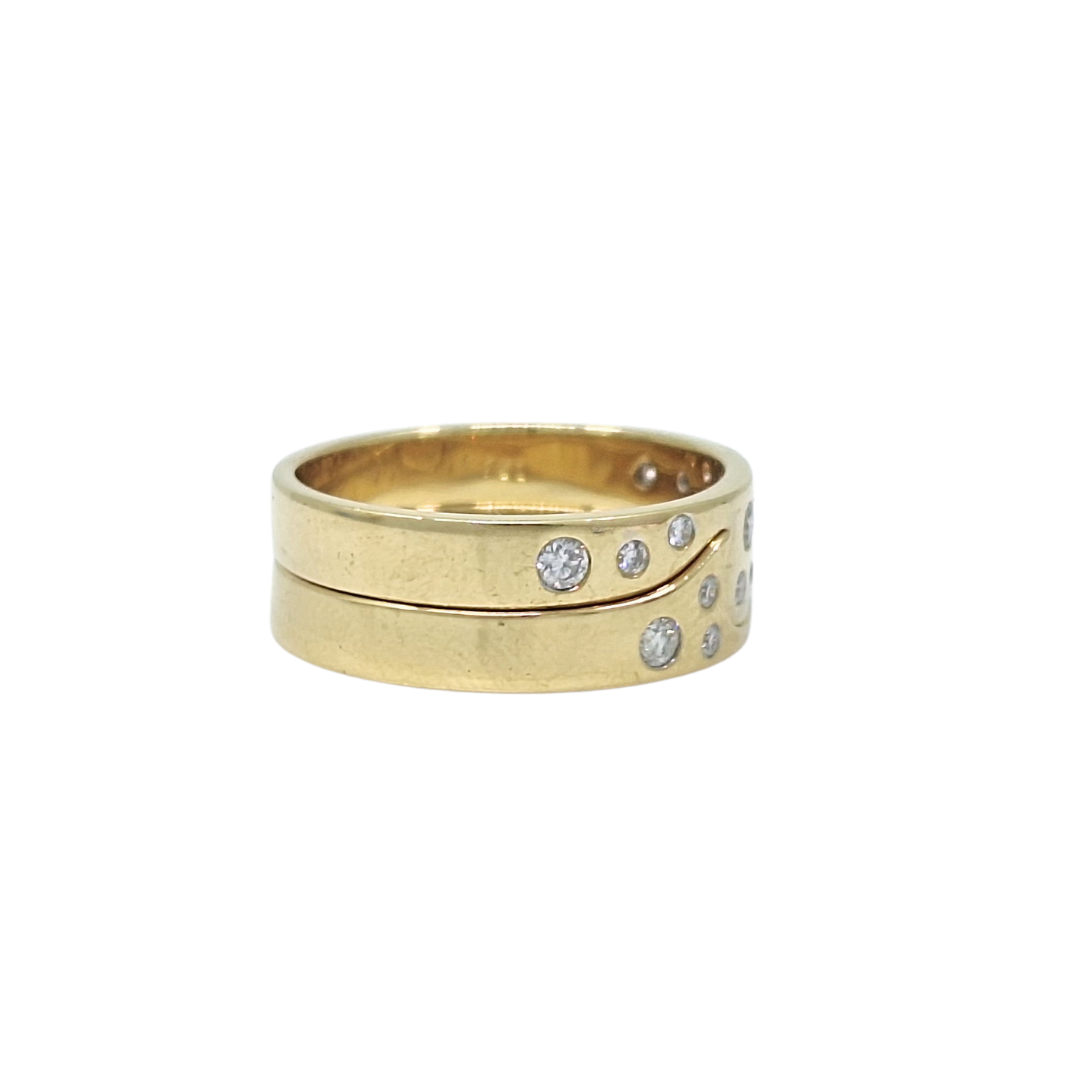 18ct Yellow Gold Diamond Set Puzzle Ring