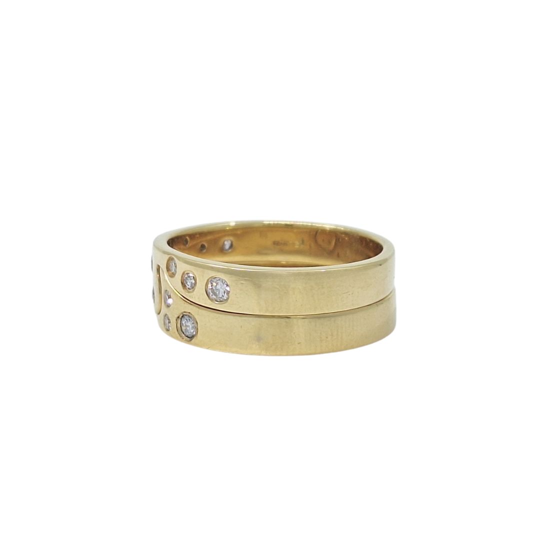 18ct Yellow Gold Diamond Set Puzzle Ring