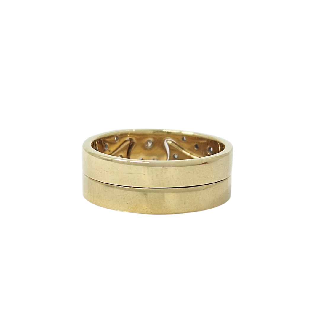 18ct Yellow Gold Diamond Set Puzzle Ring