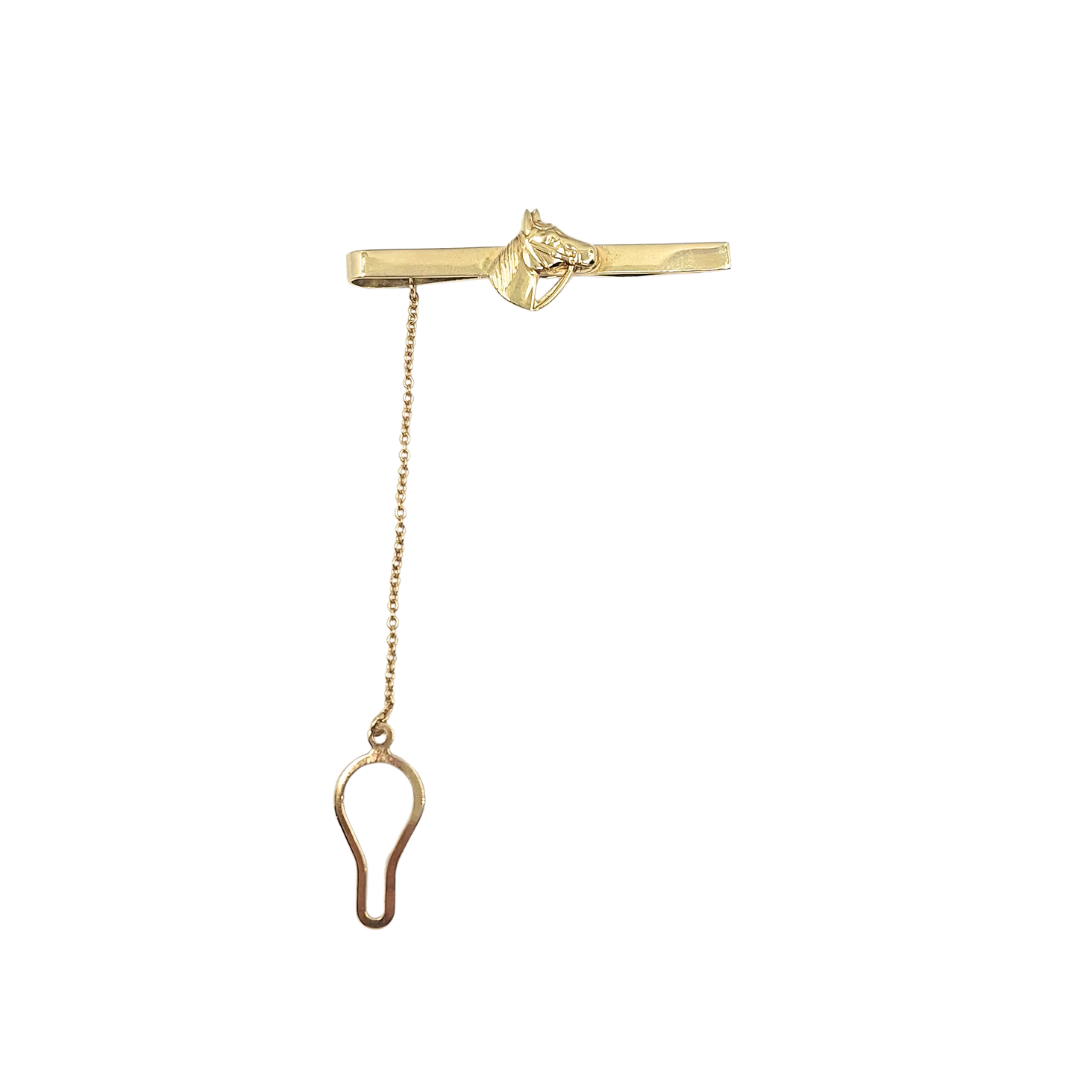 9ct Yellow Gold Horse Tie Slide