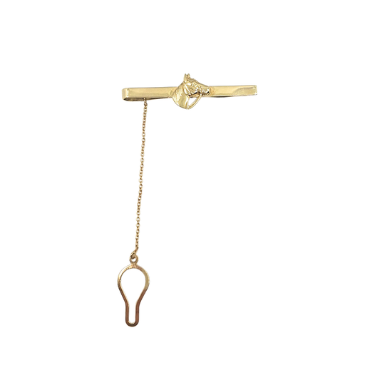 9ct Yellow Gold Horse Tie Slide