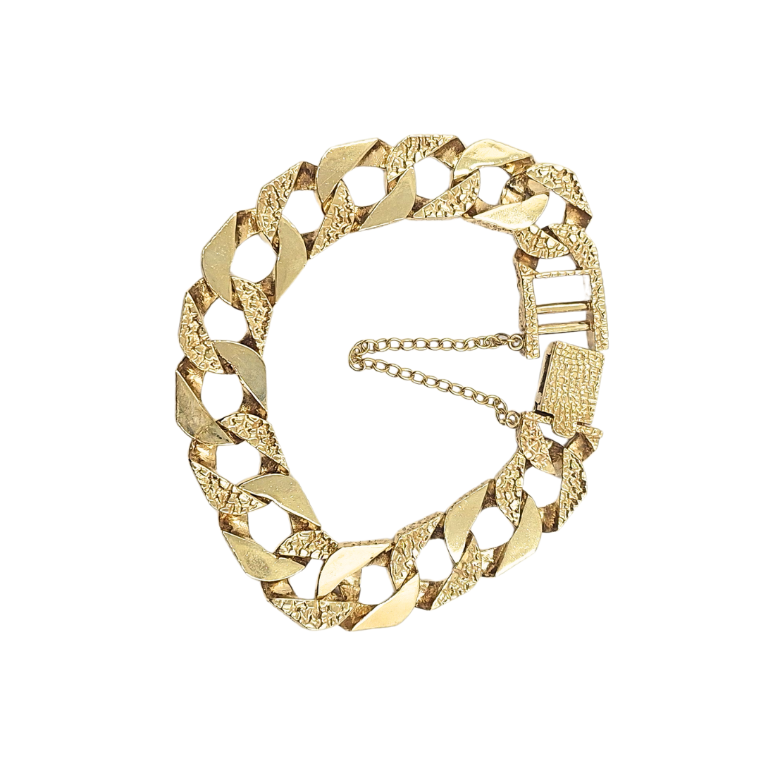 9ct Yellow Gold Chaps Bracelet 9"