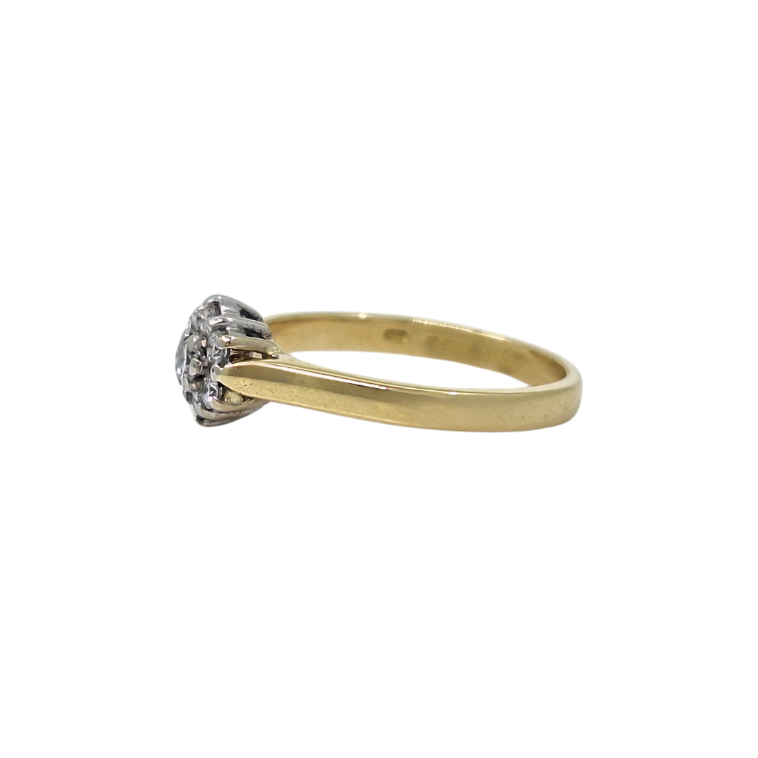 18ct Yellow Gold Diamond Cluster Ring 0.25ct