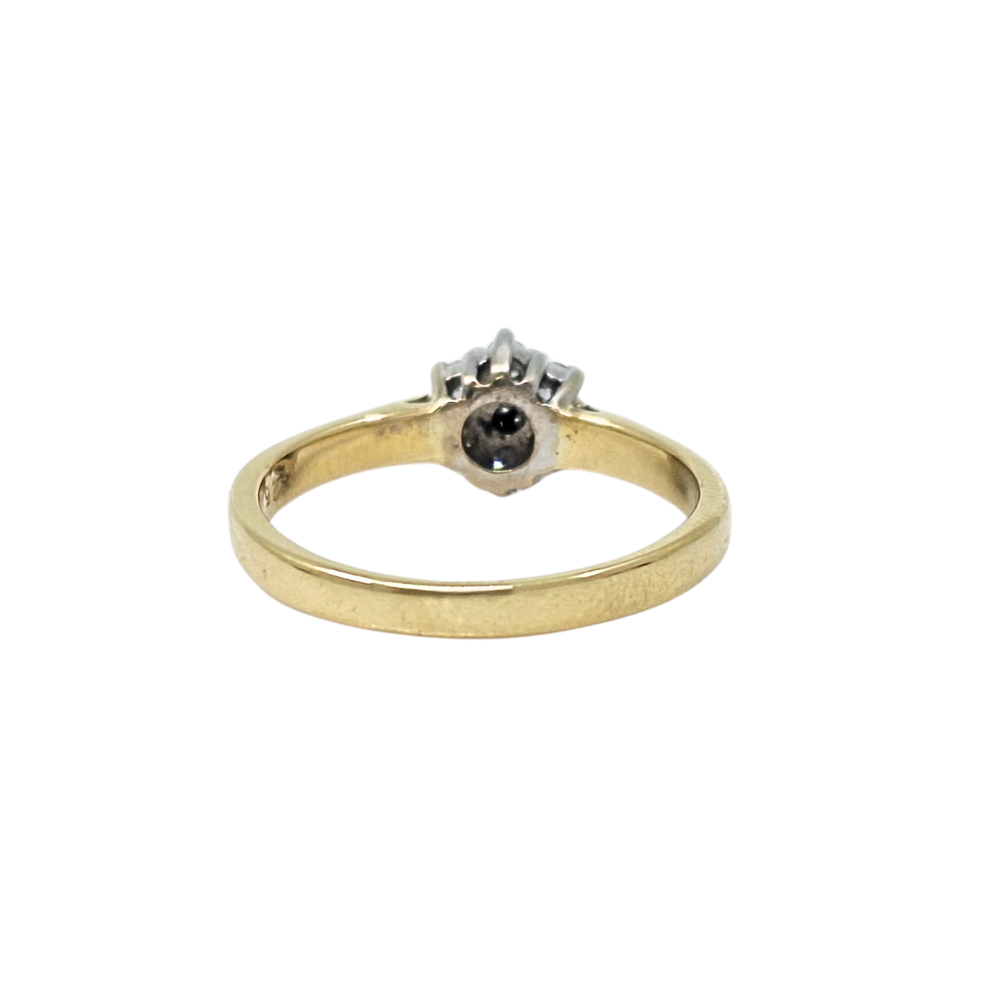 18ct Yellow Gold Diamond Cluster Ring 0.25ct