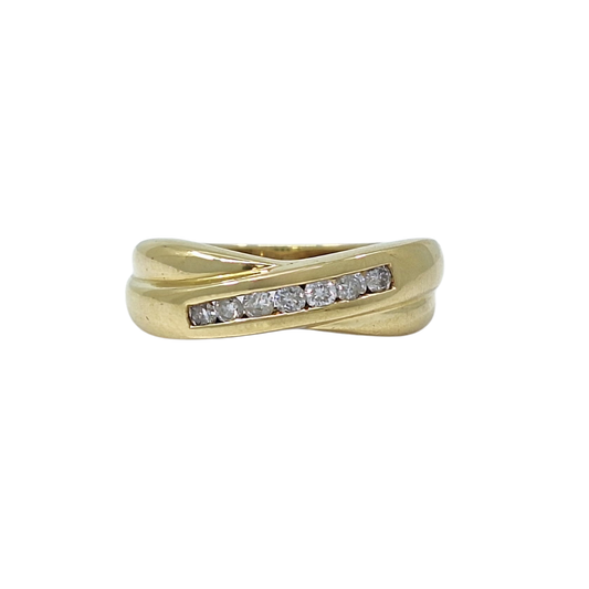 18ct Yellow Gold Diamond Crossover Ring 0.25ct