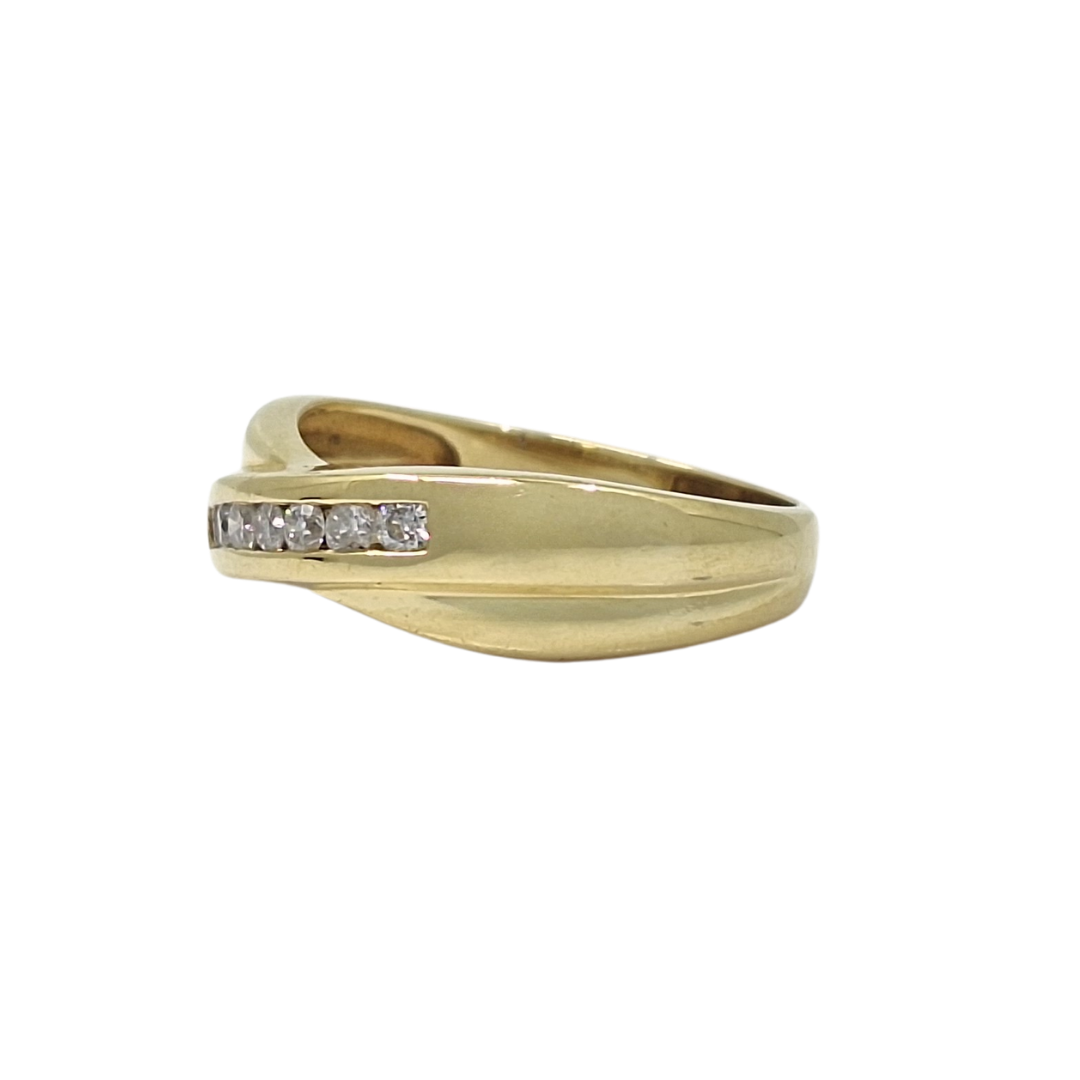 18ct Yellow Gold Diamond Crossover Ring 0.25ct