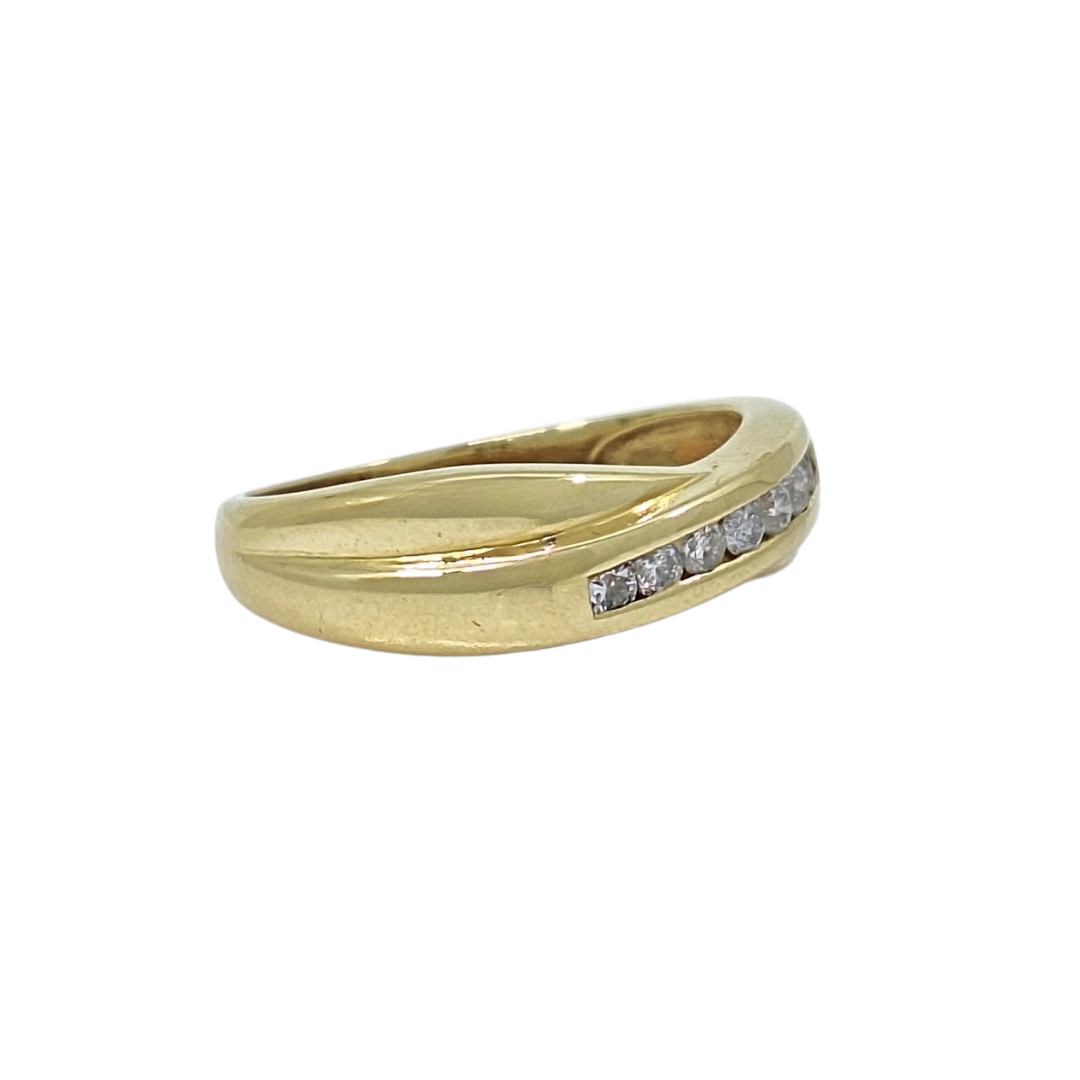 18ct Yellow Gold Diamond Crossover Ring 0.25ct