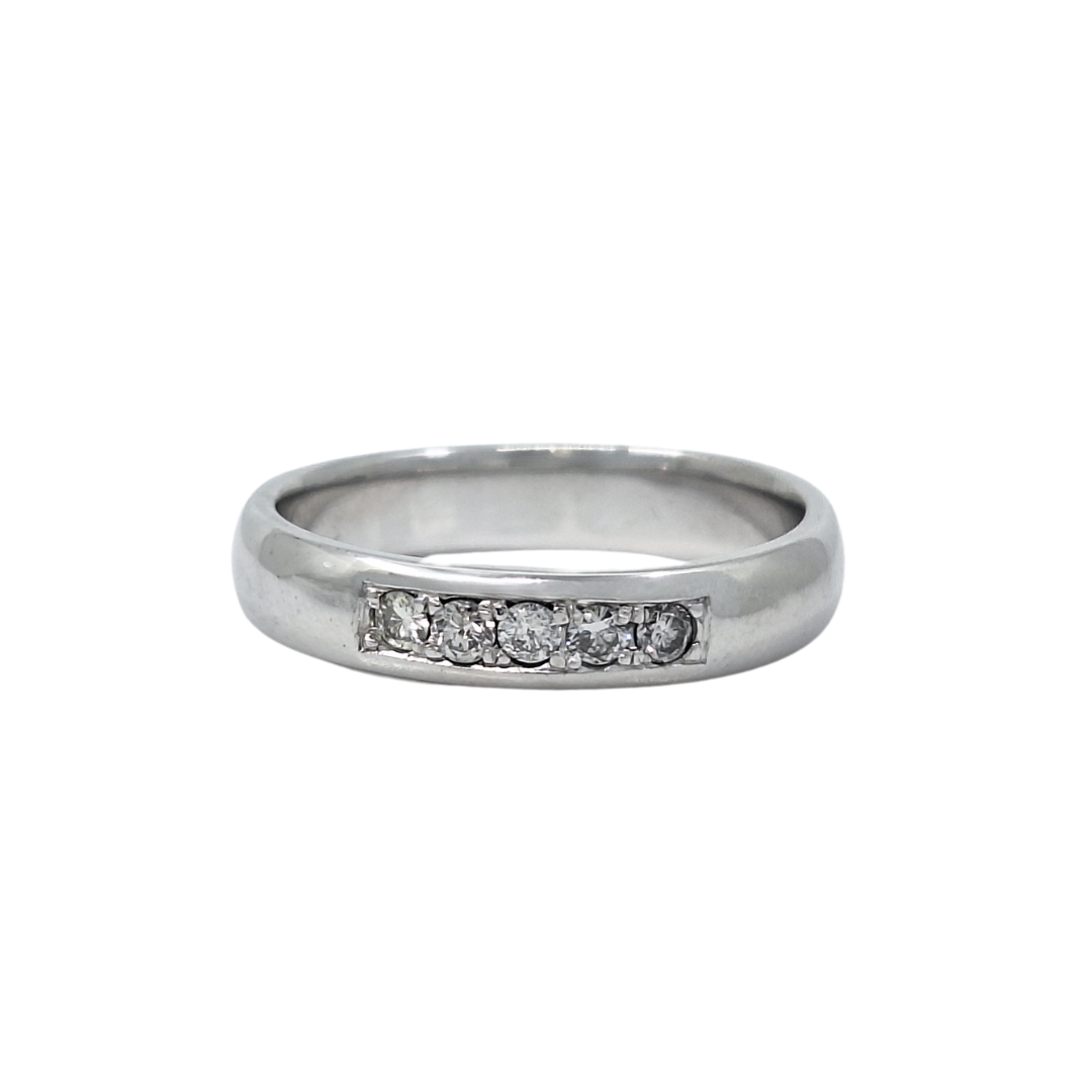 18ct White Gold Diamond Set Gents Wedding Band Ring 0.50ct