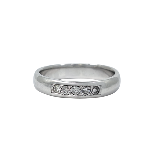 18ct White Gold Diamond Set Gents Wedding Band Ring 0.50ct