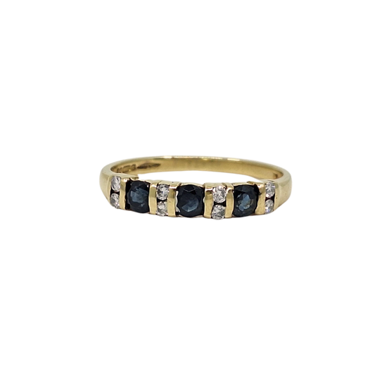 18ct Yellow Gold Sapphire & Diamond Eternity Ring