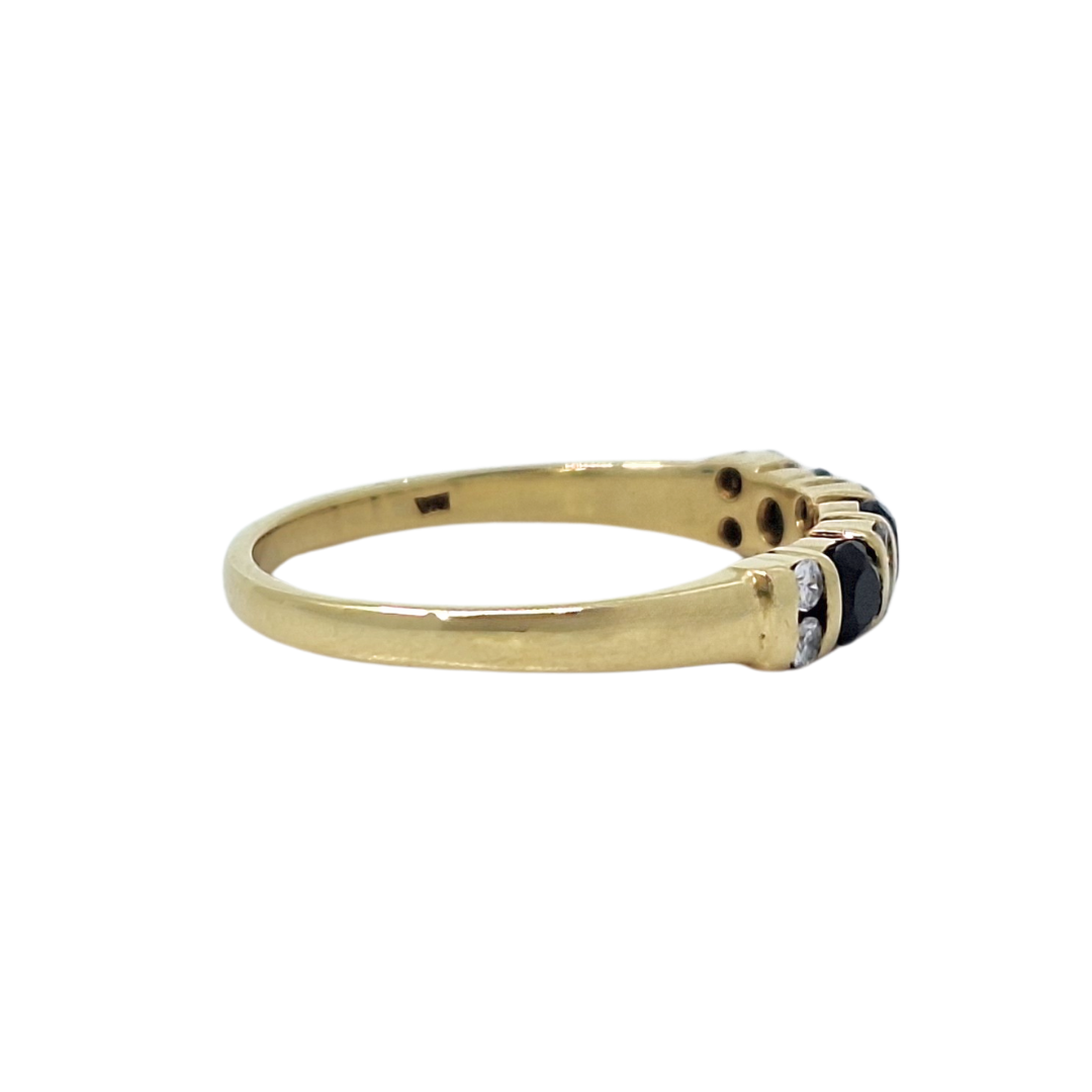 18ct Yellow Gold Sapphire & Diamond Eternity Ring