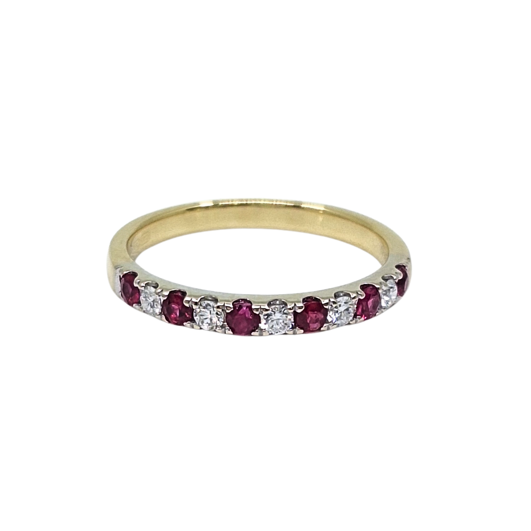 18ct Yellow Gold Ruby & Diamond Eternity Ring
