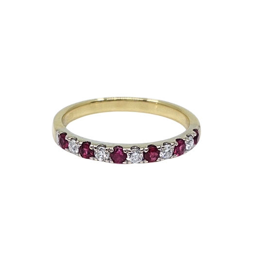 18ct Yellow Gold Ruby & Diamond Eternity Ring