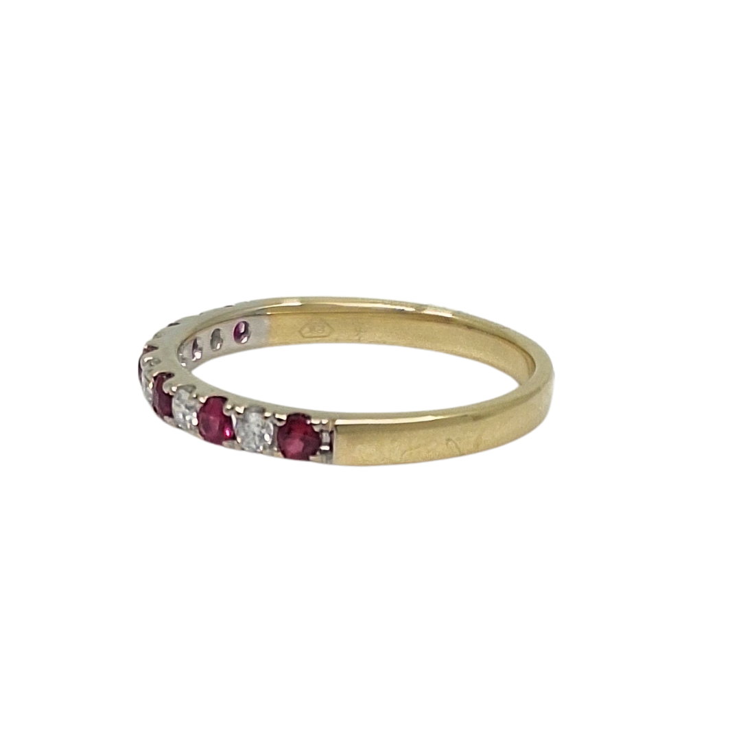 18ct Yellow Gold Ruby & Diamond Eternity Ring