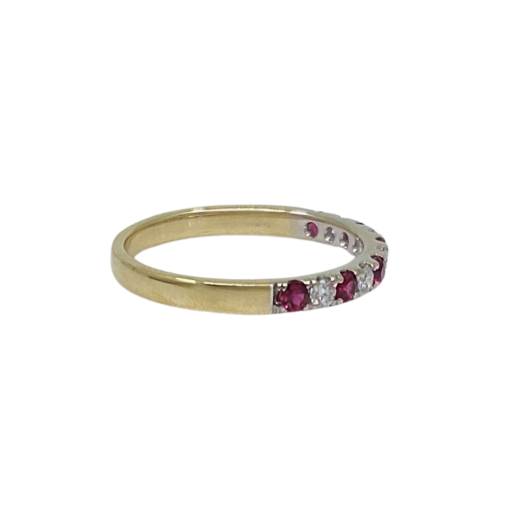 18ct Yellow Gold Ruby & Diamond Eternity Ring