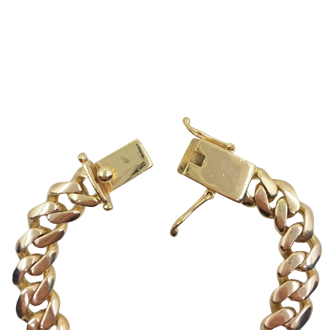 9ct Yellow Gold Cuban Link Bracelet 8"