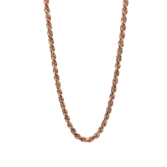 9ct Rose Gold Solid Rope Chain 30"