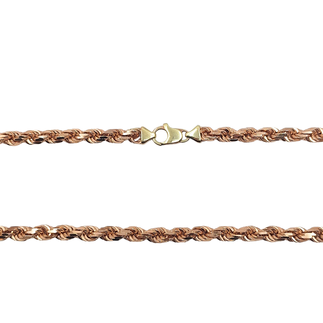 9ct Rose Gold Solid Rope Chain 30"