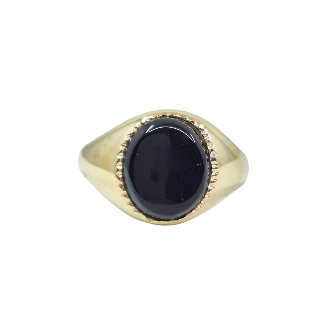 9ct Yellow Gold Onyx Signet Ring