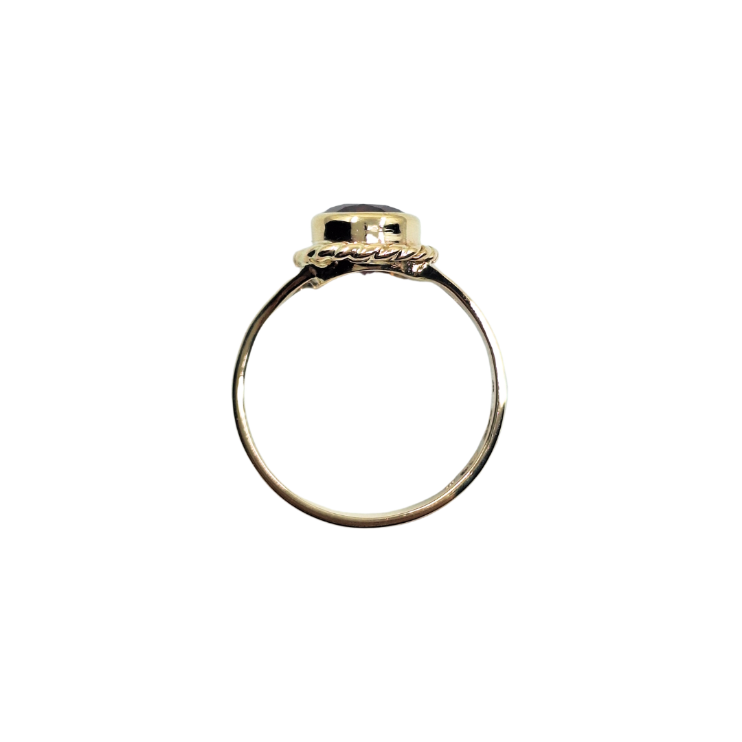 9ct Yellow Gold Garnet Solitaire Ring