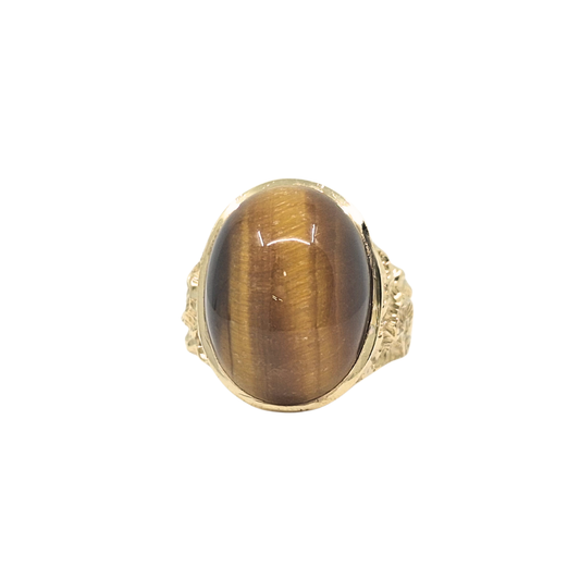 9ct Yellow Gold Tigers Eye Ring