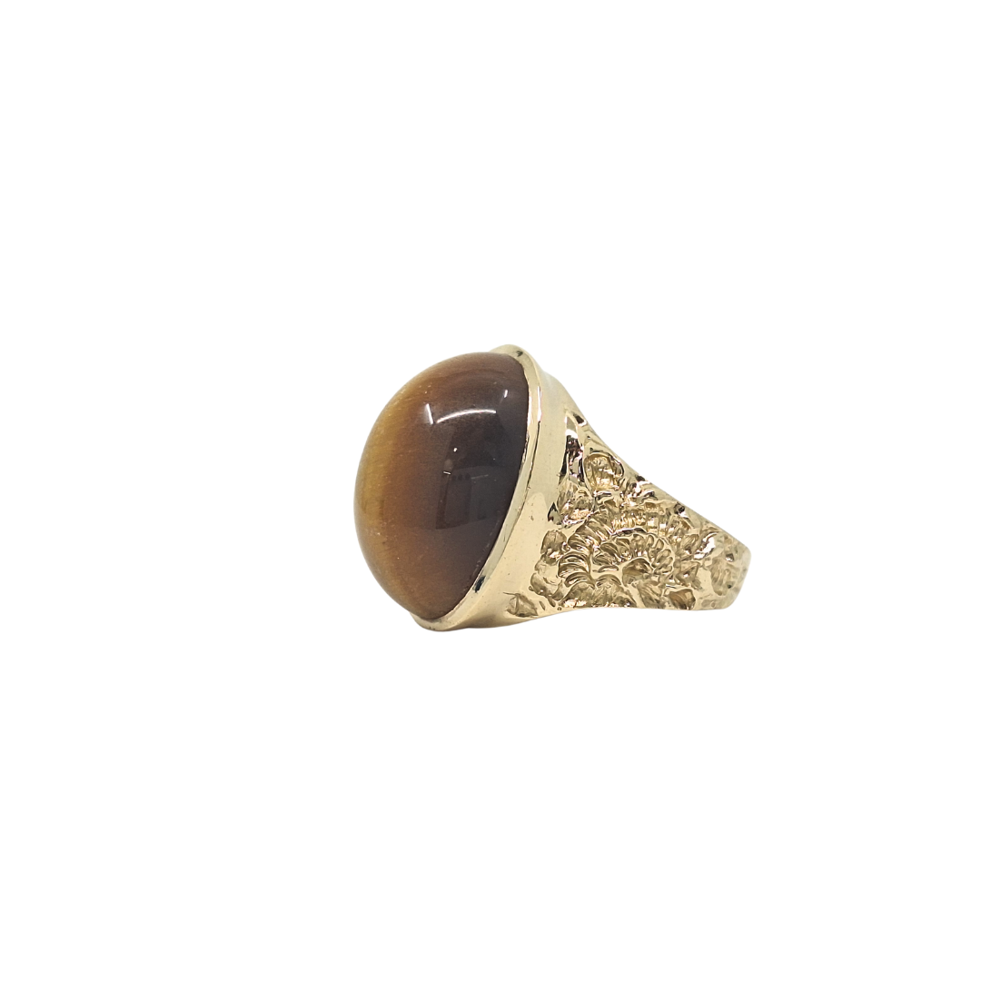 9ct Yellow Gold Tigers Eye Ring