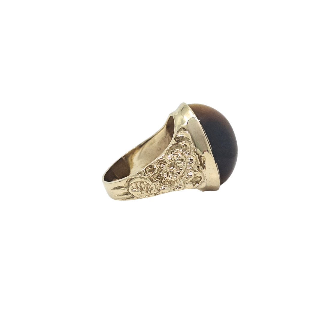 9ct Yellow Gold Tigers Eye Ring