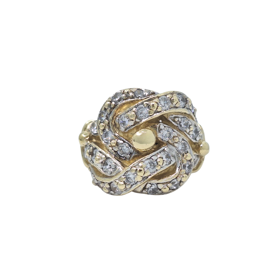 9ct Yellow Gold CZ Knot Ring