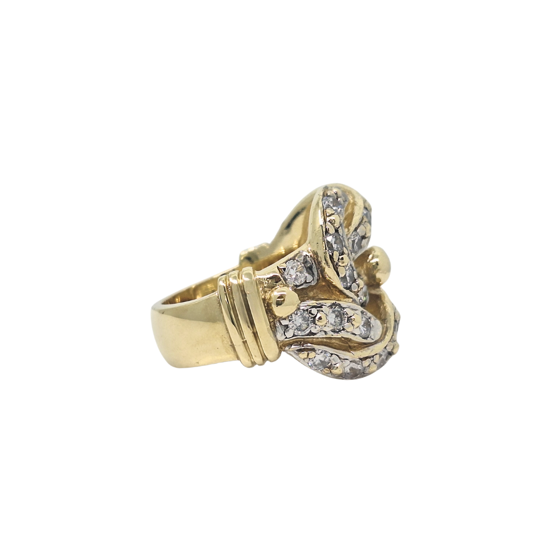 9ct Yellow Gold CZ Knot Ring