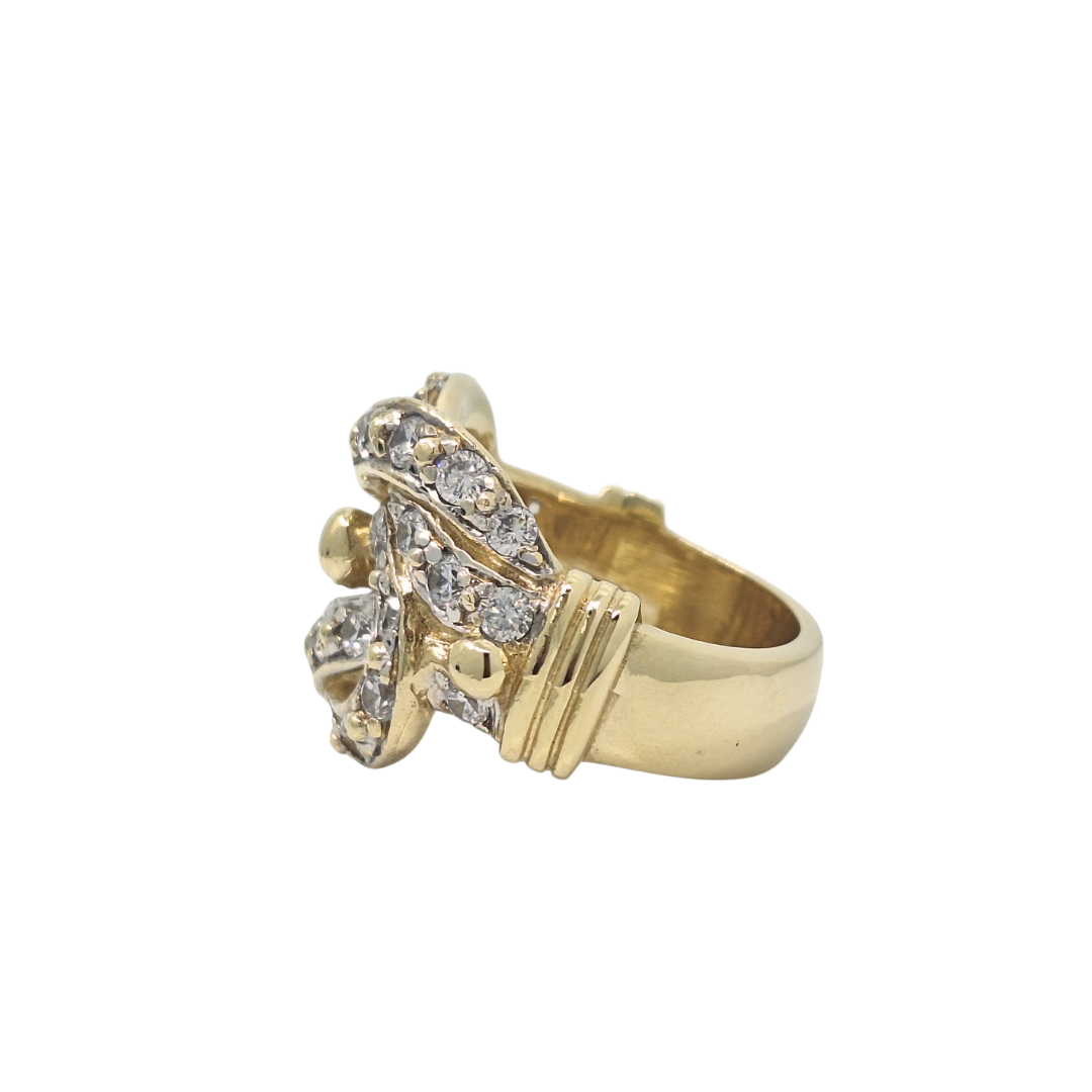 9ct Yellow Gold CZ Knot Ring