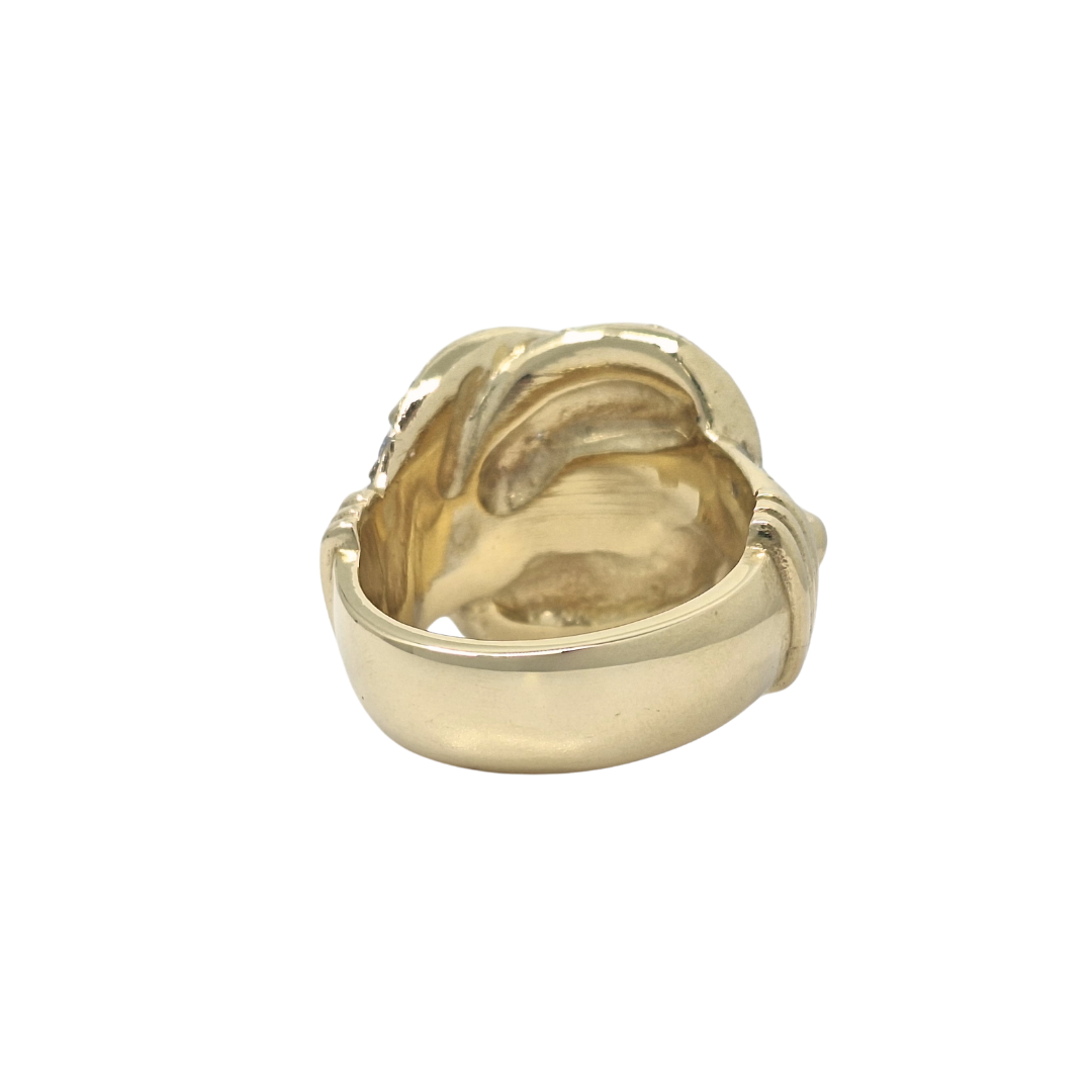 9ct Yellow Gold CZ Knot Ring