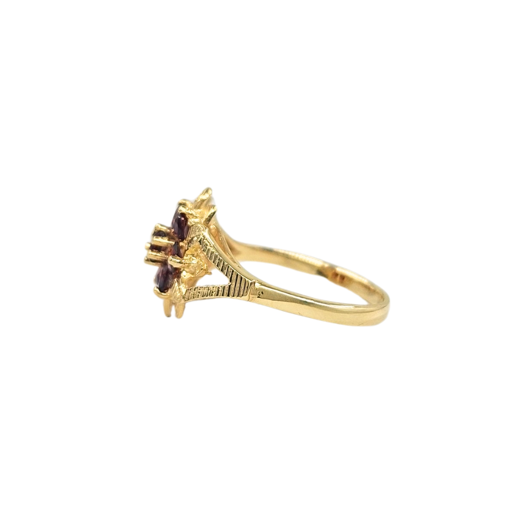 9ct Yellow Gold Garnet Cluster Ring