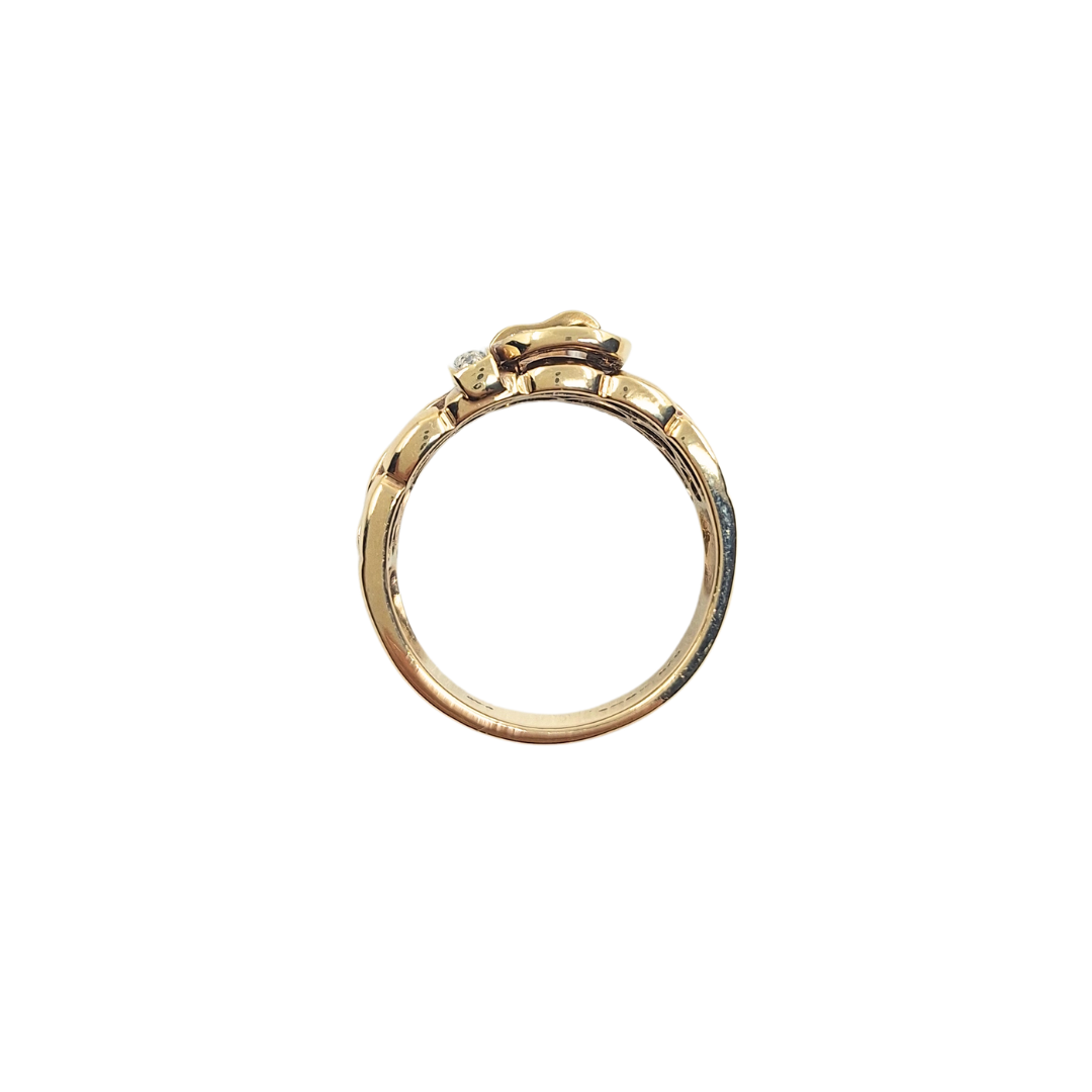 9ct Yellow Gold Diamond Buckle Ring 0.25ct