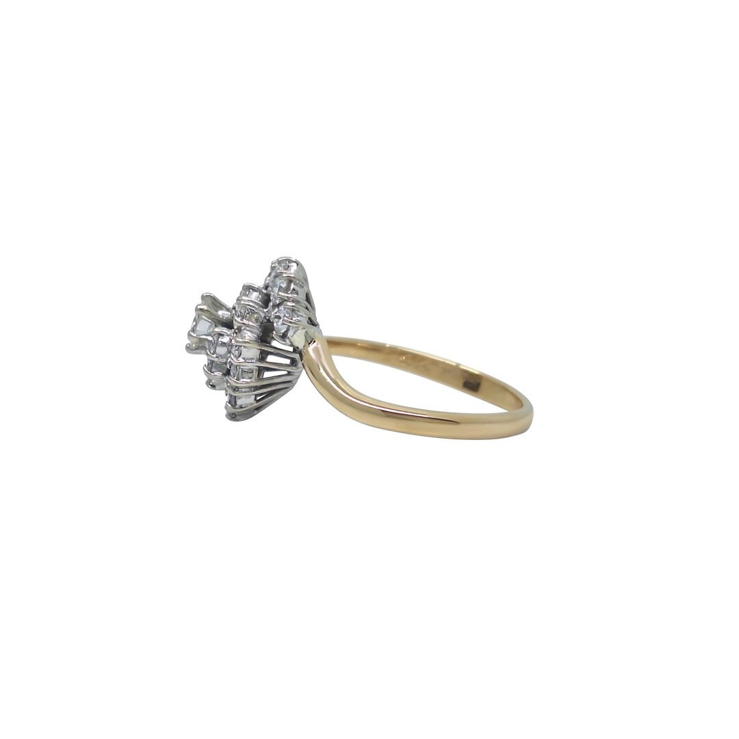 14ct Yellow Gold Diamond Cluster Ring 0.75ct