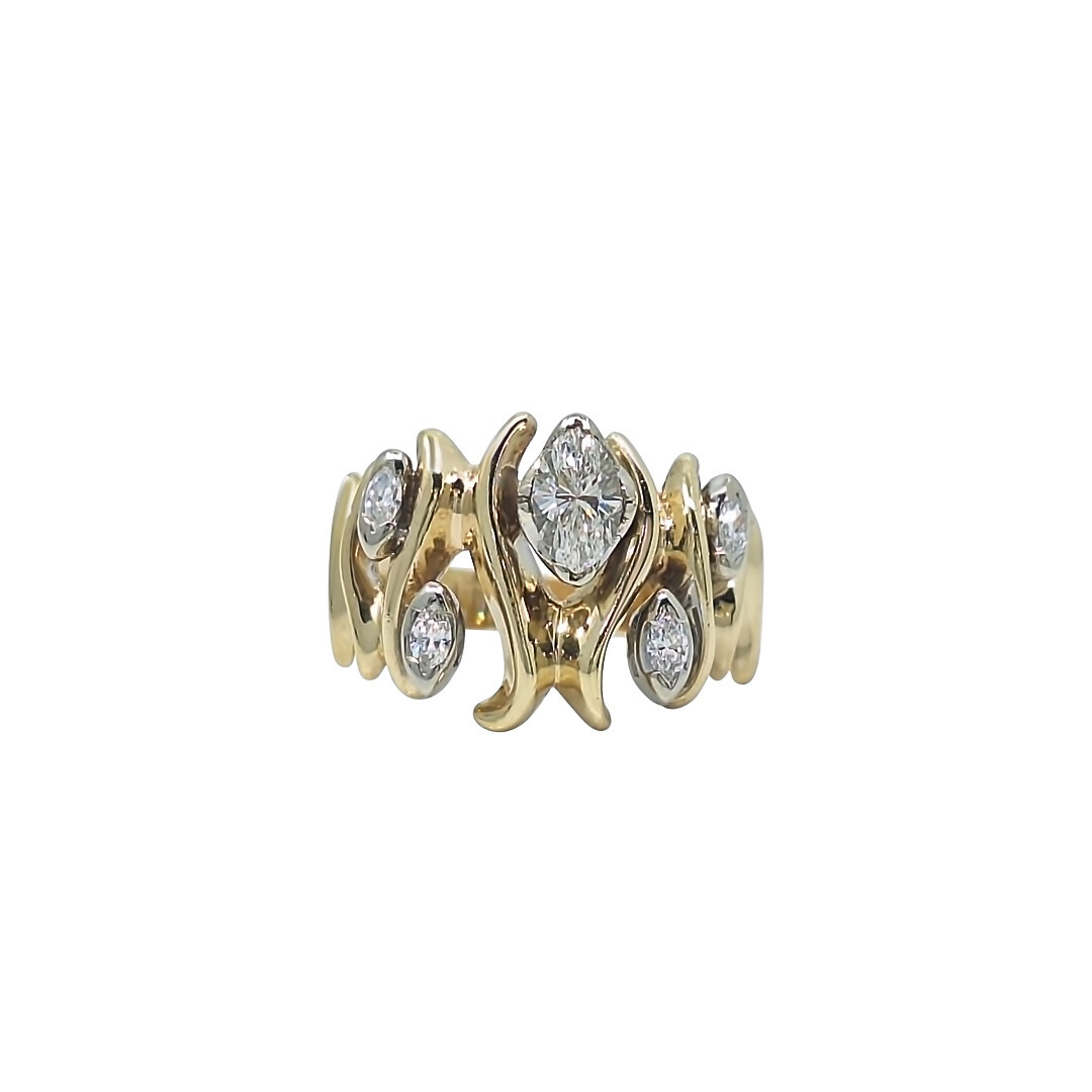 14ct Yellow Gold Diamond Band Ring 1.00ct