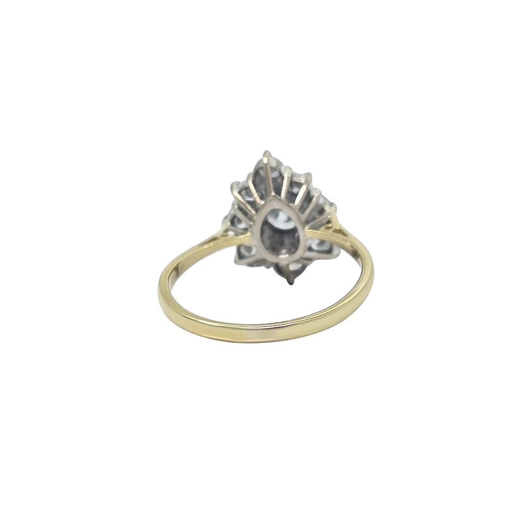 18ct Yellow Gold Diamond Cluster Ring 1.25ct