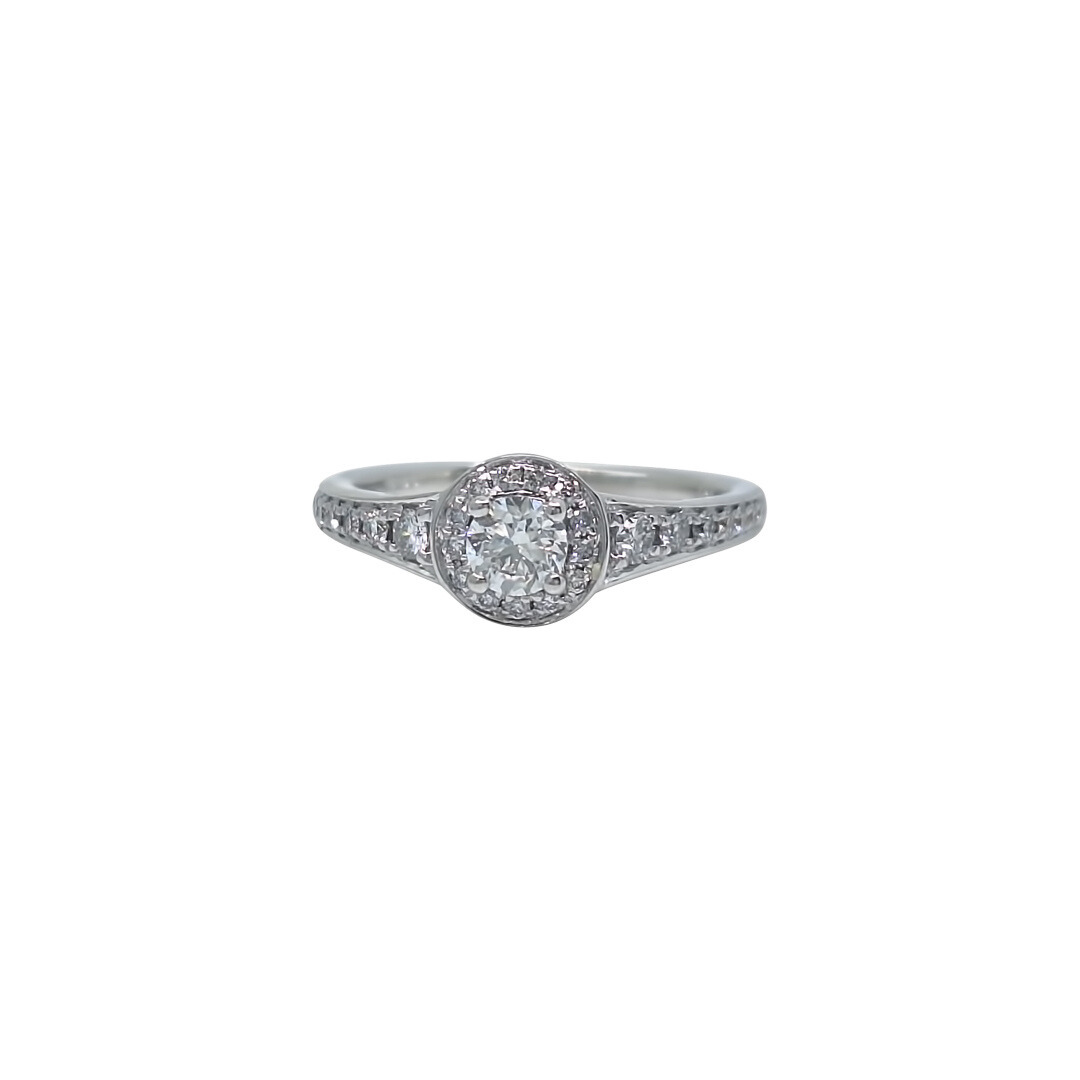 18ct White Gold Diamond Halo Ring 0.50ct