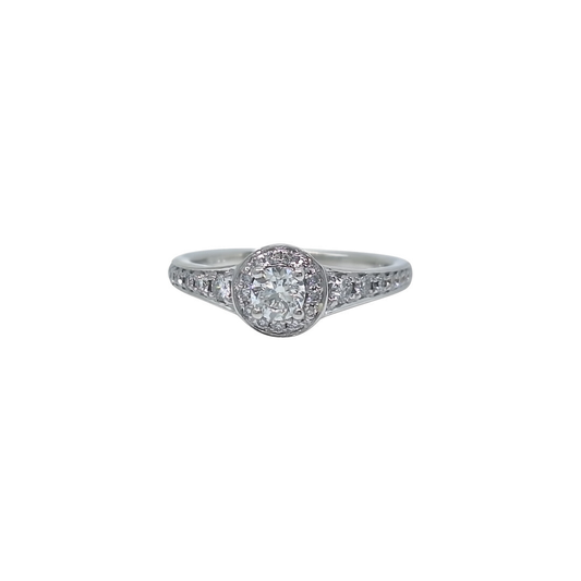 18ct White Gold Diamond Halo Ring 0.50ct