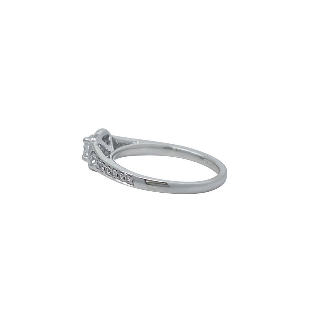 18ct White Gold Diamond Halo Ring 0.50ct