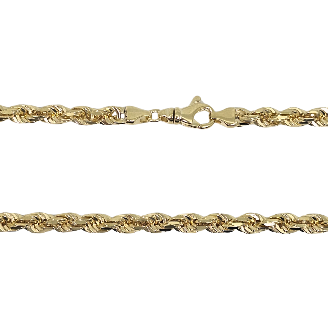 9ct Yellow Gold Solid Rope Chain 26"
