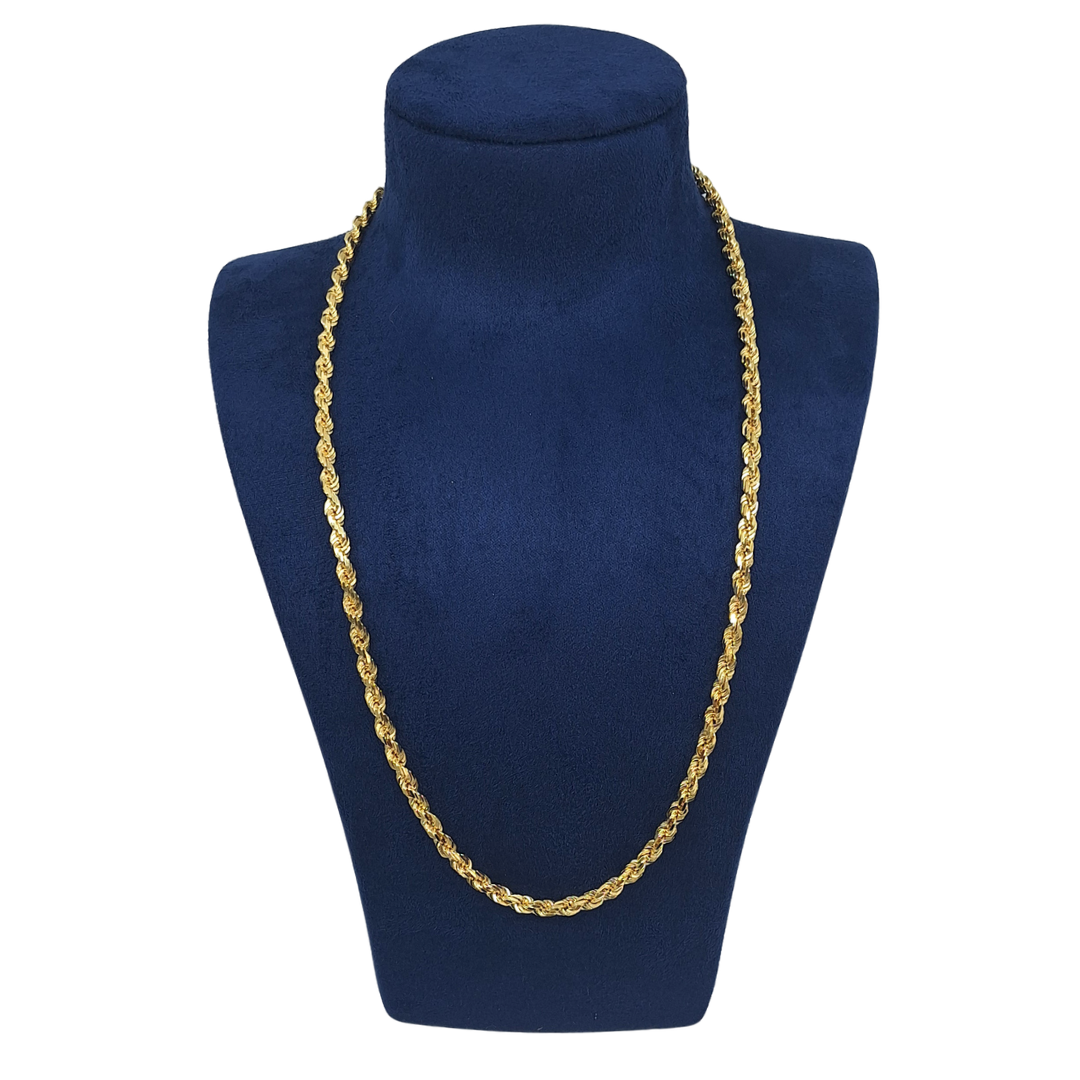 9ct Yellow Gold Solid Rope Chain 26"