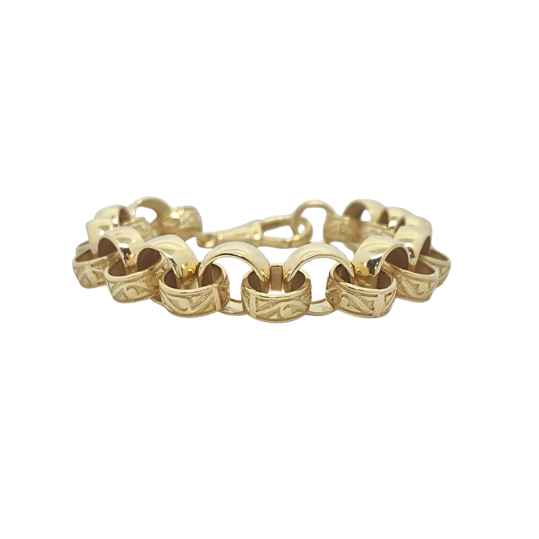 9ct Yellow Gold Belcher Bracelet 9"