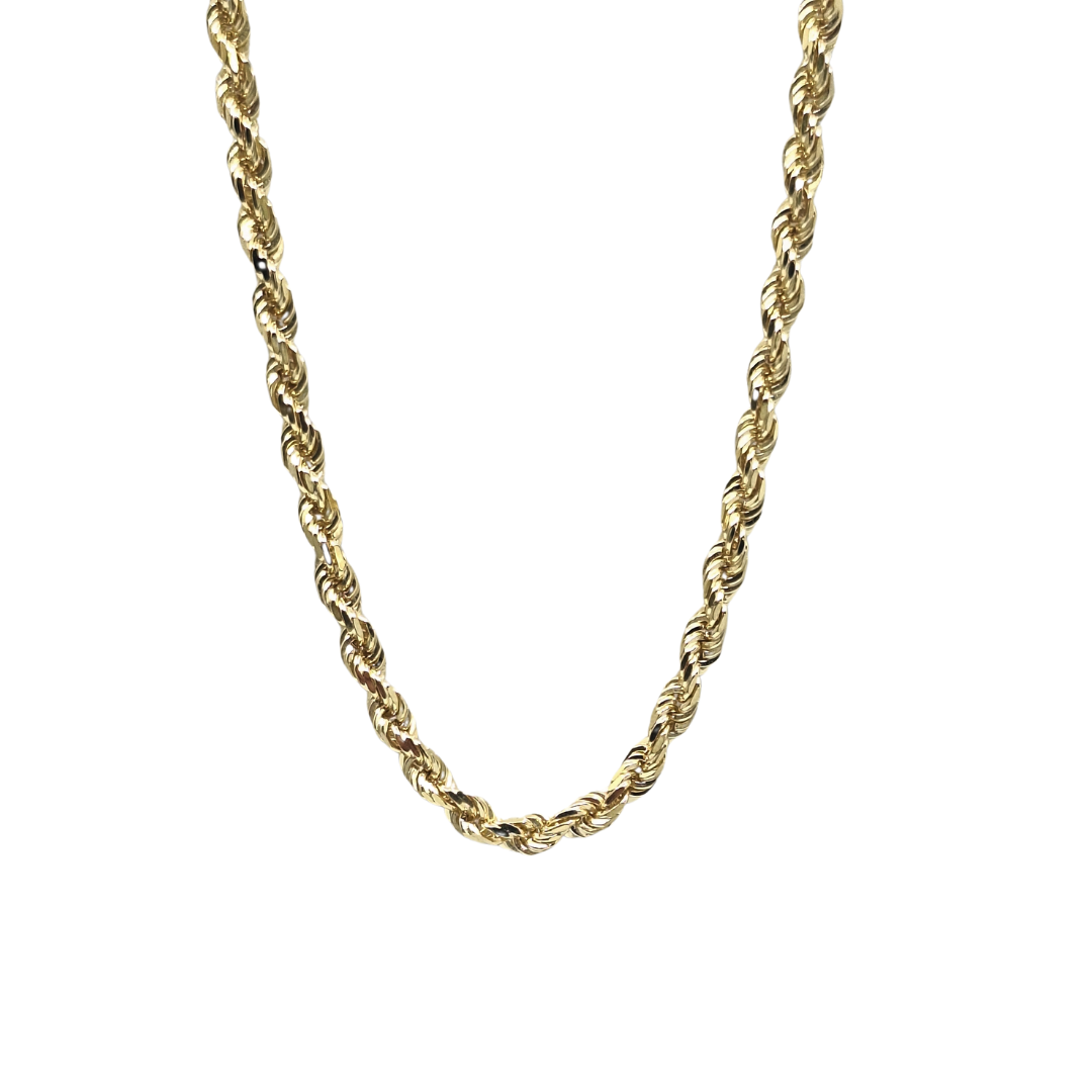 9ct Yellow Gold Solid Rope Chain 20"