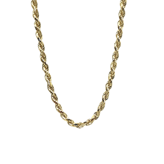 9ct Yellow Gold Solid Rope Chain 20"